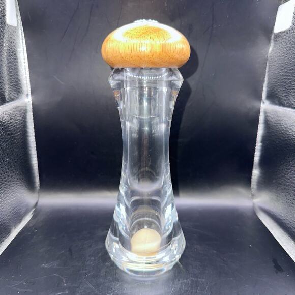 Vintage Olde Thompson Acrylic / Lucite & Wood Salt Shaker USA - Picture 1 of 8